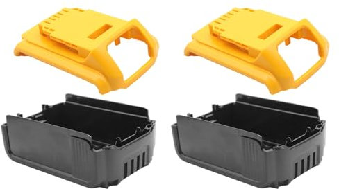 2 Set Li-ion Battery Case Parts Cover Replacement for Dewalt 18V Battery, 10-Cell 18650 Battery Case Replacement Cover Shell Repair Kit Parts for Cordless Power Tool