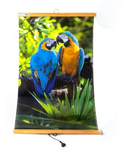 500W Pannello Riscaldante Infrarossi - per Ambienti fino a 15 m² – Riscaldatore a Infrarossi per Soggiorno, Ufficio, Camera da Letto – 60x105 cm (Pappagalli)