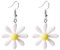 Ohrringe Mädchen Gänseblümchen, GäNseblümchen Ohrringe Hängend, Blumen Ohrringe Hängend, Blume Ohrringe Damen, Blumen Ohrringe, Ohrringe für Sommerpartys und den Alltag(Weiß)