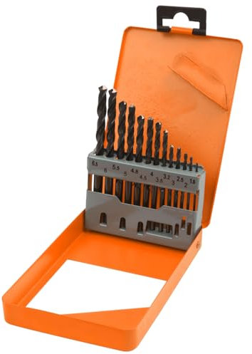 BOYMA-13PZ-Juego de brocas para metal-set de brocas para hierro con caja metalica- de 1,5 hasta 6,5 mm-HSS DIN338 Helicoidal-Brocas para hierro-conjunto de brocas para metal-set brocas