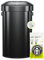 EKO 16-Gallon Round Black Stainless Steel Open Top Trash Can, Large Commercial Waste Bin with Detachable Lid and Carrying Handle, Brushed Metal Garbage Bin for Home, Office, Restaurant, Restroom