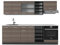 Vicco Küchenzeile R-Line, Küchenblock, Edelgrau/Anthrazit, 240 cm, AP Marmor
