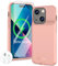 GIN FOXI Battery Case for iPhone 15/15 Pro, Fast Charging Case Charger Ultra-Slim Lightweight 7000mAh Rechargeable Battery Anti-Fall Premium TPU Anti-Slip Cover for iPhone 15&15 Pro Pink