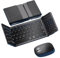 Foldable Keyboard and Mouse, Folding Bluetooth wireless keyboard touchpad with mouse suit Ultra-Thin Portable Rechargeable Triple folding Three bluetooth Digital touch integration