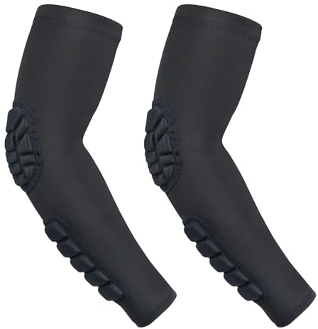 Gomitiere Portiere Calcio, Gomitiere Pallavolo Gomitiera, Gomitiere Palestra Braccioli Imbottiti Manicotti Pallavolo,Confezione Da 2 (Black,M)