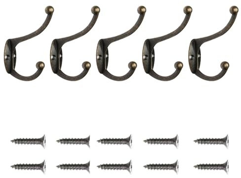 XIUsheUA 5PCS Kleiderhaken Antike Kleidung Wand Haken Starke Hängende Veranda Kleiderschrank Mit Schrauben für Badezimmer, Schlafzimmer