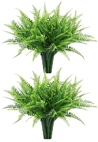 Generico Helechos artificiales, para interior y exterior - Jardinera de exterior con imitación Boston, 2 piezas de plantas artificiales de Boston pnta di ces