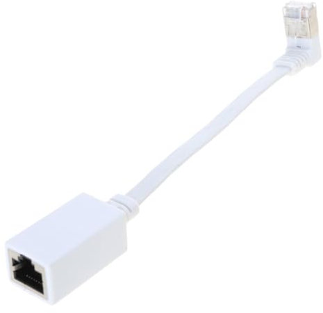 ESTCNK Câble d'extension réseau Cat7 10 Gbit/s coudé à 90 degrés RJ45 mâle vers femelle Connecteur Ethernet blindé Extension C