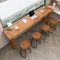 ZDFTGKM Mesa de bar sólida, rectangular estrecha y larga, mesa de comedor creativa con borde vivo, isla de cocina para sala de estar, restaurante, sin sillas (100 x 45 x 105 cm)