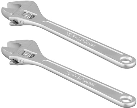 SOUJAP 2 Pcs 12 Inch/300mm Adjustable Spanner Wrench, 30cm Large Adjustable Wrench Wide Jaw for Plumbing, Max Opening 36mm