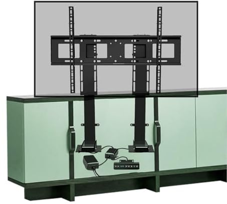 Deckenhalterung für TV - Elektrischer TV-Lift, höhenverstellbarer Monitorständer mit Fernbedienung, Hubweg mit Zwei Motoren 150 cm, geeignet für 55-120-Zoll-Fernseher mit einem Gew