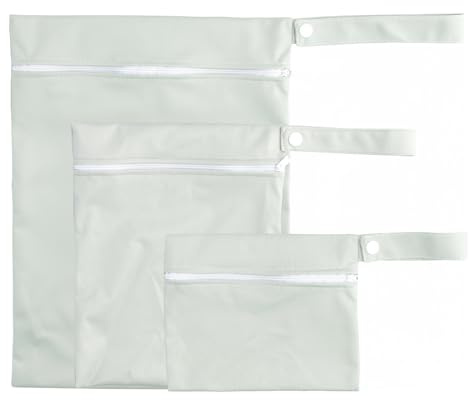 Culinavog 3 Pezzi Sacchetti Impermeabili da Viaggio,wet bag pannolini lavabili,Sporca Riutilizzabile Sacchetti Organizer con Cerniera per Palestra Piscina Spiaggia Asciugamani Costume da Bagno (verde)