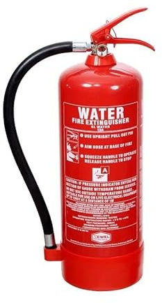 Jewel Fire Group 6L Water Fire Extinguisher - 13A, BS EN3 Certified Class A Protection for Office, Shop, School and Public Premises