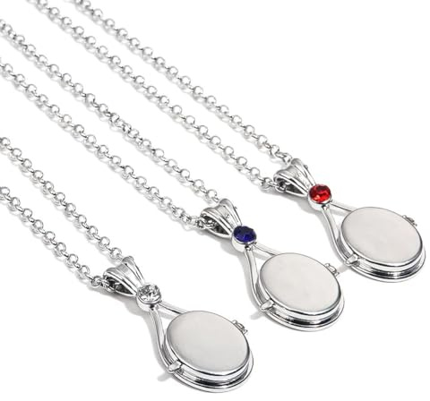 ACOLY 3-teiliges Medaillon-Halsband Mit Meerjungfrau-Motiv, Muschel-Halskette Mit H2O-Aufdruck, Geschenk Für Frauen Und Mädchen