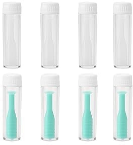 8 Pièces Ventouse Lentille Rigide, Applicateur Doux Pour Lentilles De Contact Souple en Silicone Avec Boîte Ventouse Pour Lentilles de Contact Souples et Rigides Voyage Application Facile et Compacte