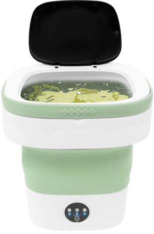Mini lavadora, 12L plegable máquina de lavado, lavadora eléctrica de viaje, 3 modos de limpieza, adecuado para la limpieza de prendas pequeñas como ropa de bebé, ropa interior o calcetines