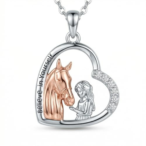 CUPENDA Fuchs/Axolotl/Kolibri/Eule/Spinne/Eisbär/Pferd/Hunde Pfoten Abdruck/Capybara/Giraffen/Dackel/Bienen Halskette 925 Sterling Silber Tier Halskette Valentinstag Schmuck für Damen