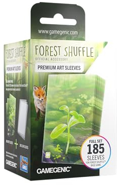 Gamegenic, Mischwald Art Sleeves (Forest Shuffle), Zubehör | Komplettset mit 185 Hüllen: 165 Art Sleeves + 20 Clear Sleeves, für alle Karten des Grundspiels Mischwald, Größe: 59 x 91 mm