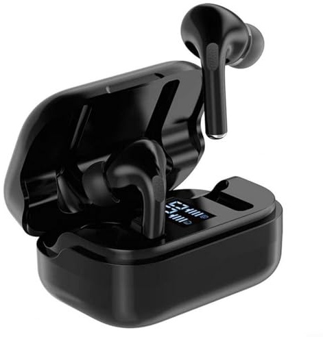 Risveglio 5.1 Wireless Earbuds Sport In-Ear-Kopfhörer mit Mikrofon, immersiver Surround-Sound, für Workout, Laufen, für kompakte tragbare Ladehülle, Weiß (schwarz)