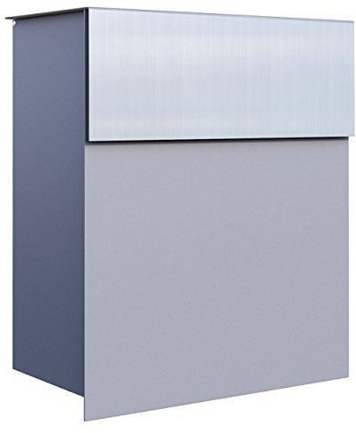 Briefkasten Design Wandbriefkasten Alto Grau Metallic/Edelstahl - Bravios