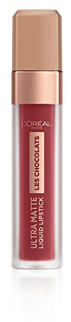 L'Oréal Paris, Rossetto Matte Liquido Tinta Labbra a Lunga Tenuta, Collezione Les Chocolats, Confezione Singola, 864 Tasty Ruby