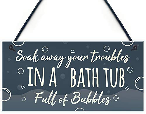 RED OCEAN Bath Tub Bathroom Decor Toilet Door Sign Nautical Wall Sign Chic Home Plaque Friendship Gift