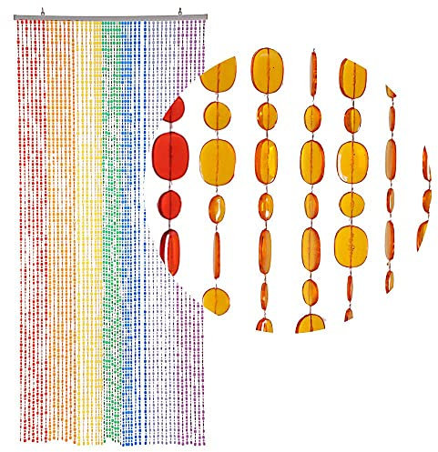 HAB & GUT -DV02212- Türvorhang OVAL, klar XL 100x220 cm, Pailettenvorhang Perlenvorhang