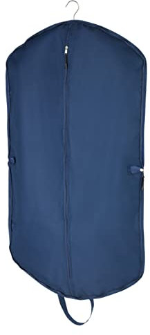 WENKO Kleidersack Business Premium mit extra Universaltasche, Kleiderhülle 62 x 112 cm zur staubfreien Aufbewahrung von Saisontextilien mit Reißverschluss & atmungsaktive Tasche 40 x 30 cm, Blau