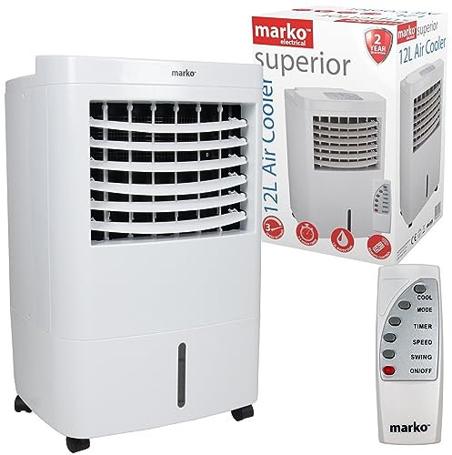 marko Electrical 12L 3 Speed Portable Air Cooler Purifier Humidifier Cool Electric Cold Fan Timer