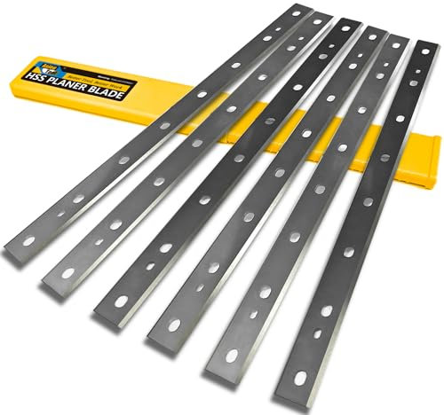 DW734 Planer Blades Knives for DeWalt DW734 7342 Thickness Planers with 12.5 inch HSS Replacement Heat Treated Double Edge 2 Set (6 pcs)