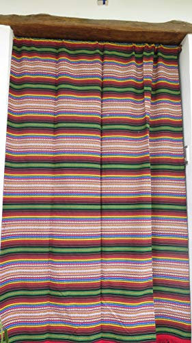 Jarapa Home Made with love Cortina Alpujarreña Rustica, Hecha en España, Fibra Natural de algodón - Cortina para Puerta Exterior mosquitera y Parasol, Medidas 160x215 cm (Multicolor)
