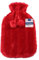 VIROSA Luxury Hot Water Bottle with Soft Faux Fur Cover & Pom Poms – 2 Litre Large Leakproof Rubber Bottle for Neck, Shoulder, Back Pain Relief & Hand and Feet Warmer (Red)