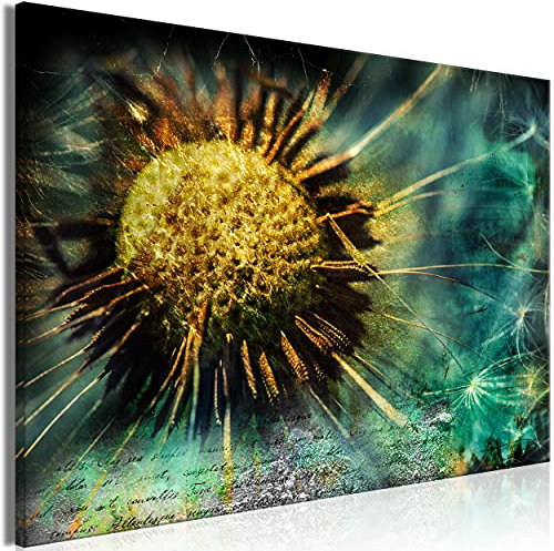 decomonkey Bilder Blumen 60x40 cm 1 Teilig Leinwand Bilder Bild auf Leinwand Vlies Wandbild Kunstdruck Wanddeko Wand Wohnzimmer Wanddekoration Pusteblume Bunt Pflanzenmotiv
