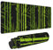 Mouse Pad Lime Green Bamboo Shoots Design Desk Pad Computer Keyboard Mouse Mat With Non Slip Rubber Base 30X80CM