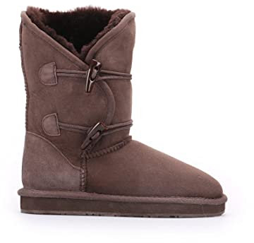 Grand Downunder Stivali Donna 9 + Corno Fibbie Shearing Pelli di Pecora Premium Grip-suola 5 colori, cioccolato, 35 1/3 EU