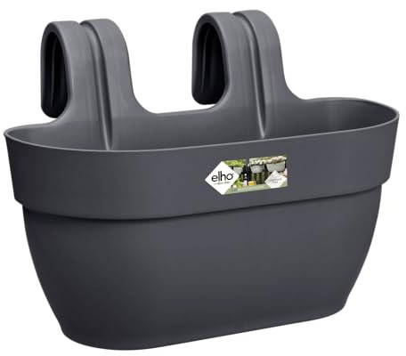 Elho Vibia Campana Easy Hanger M 36 - Planteur pour Balcon & Extérieur - Ø 36.0 x H 26.5 cm - Noir/Anthracite