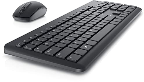 Dell Tastiera e mouse wireless USB KM3322W, tasti anti-scolorimento e resistenti alle fuoriuscite, durata della batteria fino a 36 mesi, garanzia di sostituzione anticipata 3 anni - nero