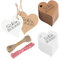 200 Stück Etiketten Anhänger Herz, Geschenkanhänger, Preisschilder, mit 20M Seil, für Valentinstag Geschenkanhänger, Hochzeit Geschenke, Basteln Deco (Weiße Und Braun)