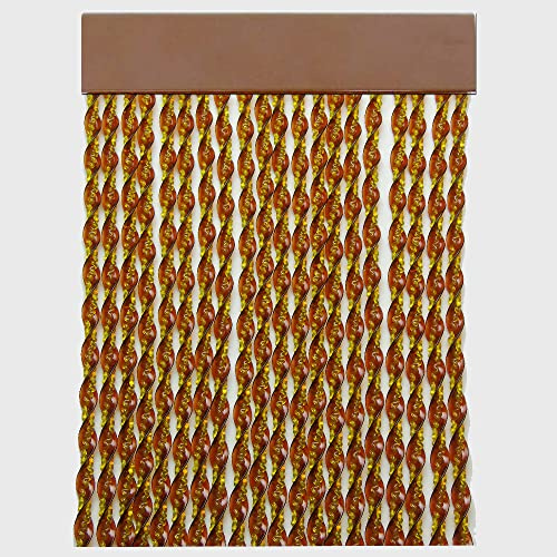 Rideau Extérieur à Cordon Perle Anti-Insectes pour Portes | PERTONI TENDE (Caramel, Largeur 120 cm x 210 cm de Longueur)