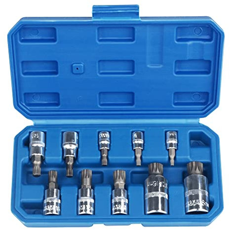 DAYUAN Spline Socket Bit Set 10pcs Square Triple Silver M4 - M18
