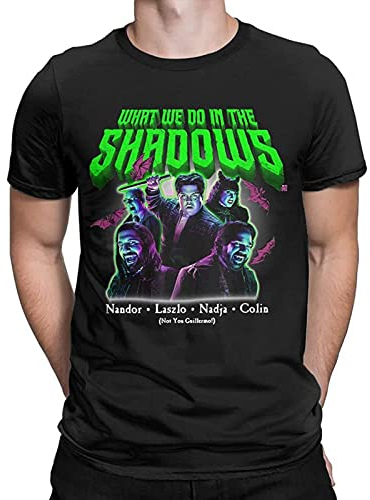 Fun What We Do In The Shadows Group Photo Poster Mens T-Shirt Unisex Black Tee L