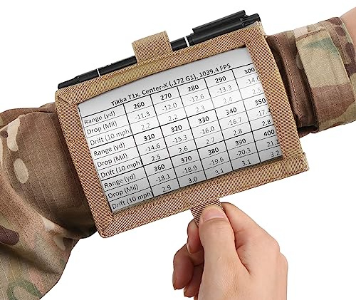 VOTAGOO Taktische Armband-Hülse Aufbewahrungs-Kit QB Handgelenk Kartenhalter Armtasche DOPE Kartenhalter für Schießen, Rettung, Überwachung und Feldmessungen (Coyote Brown)