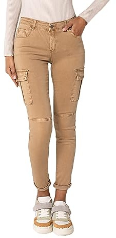Nina Carter S353 Damen Cargohosen Skinny Fit Jeanshosen Cargo Jeans Stretchjeans Cargojeans Used Look