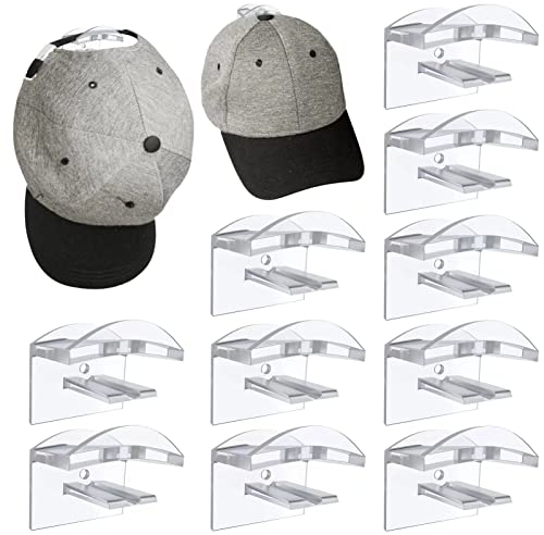 10 Stück Selbstklebende Huthaken, Cap Halterung Wand Kappen Halterung Hutaufbewahrung Huthalter Selbstklebende Hut-Organizer für Verschiedene Mützen, Kopfhörer, Schals, Taschen, Schlüsselanhänger (3)