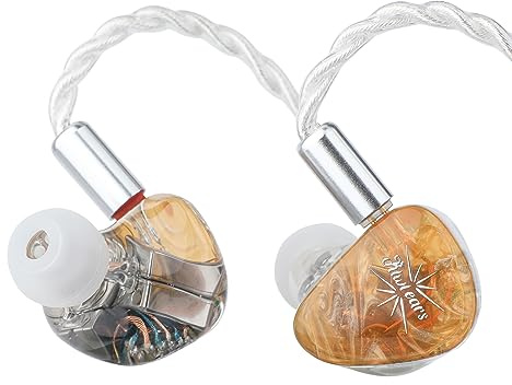 LINSOUL Kiwi Ears Orchestra Lite Performance Custom 8BA In-Ear Monitor IEM mit Abnehmbarem 4-adrigem 7N Sauerstofffreiem Kupfer OFC Kabel, Handgefertigter Faceplate(Orange)