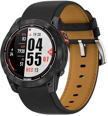 Armband für Fenix 7X/Fenix 6X/Fenix 5X, 26mm Echtleder Ersatzarmband QuickFit Armband für Fenix 6X Pro/Fenix 5X Plus/Fenix 7X Solar/Fenix 3/Fenix 3 HR/3 Sapphire/Fenix 7X Sapphire Solar/D2 Delta PX