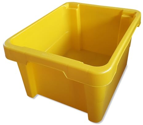 kanister-vertrieb 3 x stabile Kunststoffbox Eurobox 43x35x23 cm Stapelbox Drehstapelbox Kiste Aufbewahrungsbox ohne Deckel (gelb)