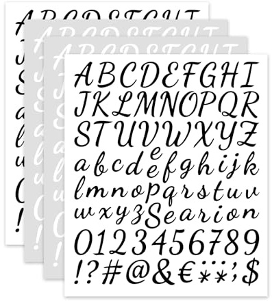 Rumyve Rumyve4 Package Self-Adhesive Vinyl Alphanumeric Symbol Sticker Kit, Vinyl Letter Sticker Scrapbook, Decoration, Craft and DIY, Mailbox