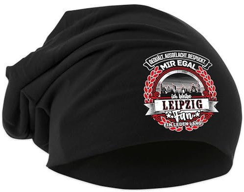 UGLYSHIRT EIN Leben lang Leipzig Mütze | Strickmütze Leipzig Sport Mütze Hut Logo Hat Stadt Dehnbar | Beanie