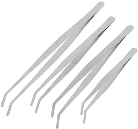 4 Piezas pinzas de acero inoxidable pinzas para plantas acuáticas pinzas para alimentar plantas suministros de jardinería pinzas para plantar familiar herramienta suculentas codo